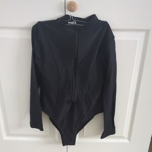Black Long Sleeve Swimsuit Size Medium